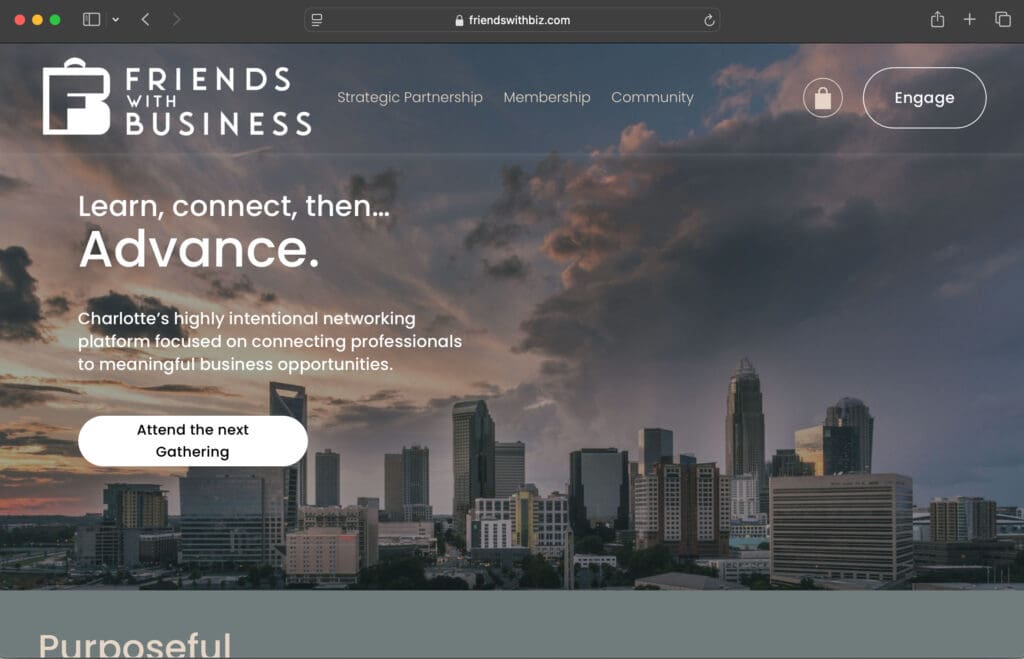 Friends with business homepage